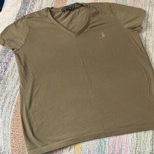 Polo by Ralph Lauren women’s cotton Khaki V-Neck Tee
